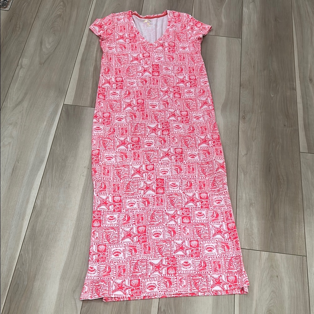 Lilly Pulitzer White and Red etta Maxi Dress seaside Harbor - Picture 2 of 5